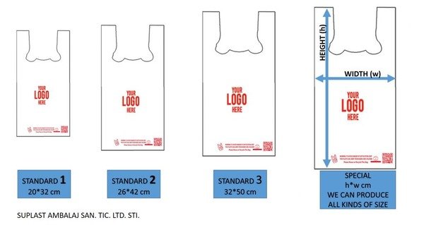 Different Sizes of T-shirt Plastic Bag