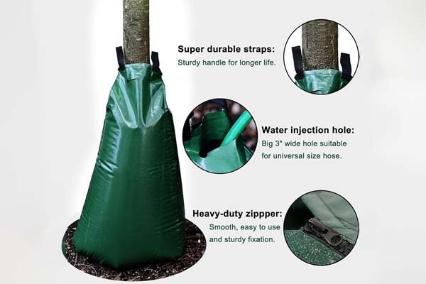 Heavy-duty watering bags with drip holes