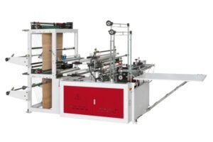 Heat sealing cold cutting flat bag making machine